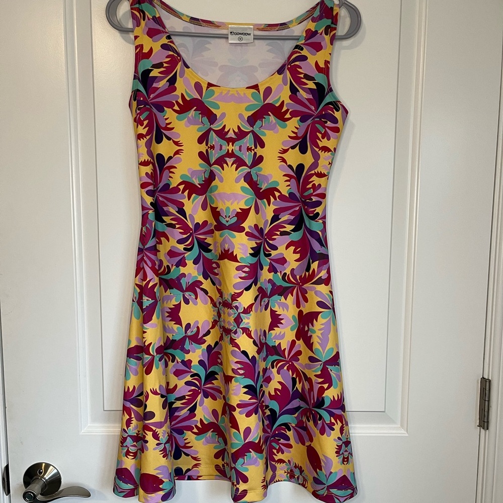 Colorful Floral Hawaiian Style Mini Dress
